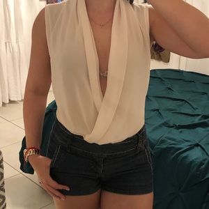 SOLD Beige Sleeveless Bodysuit